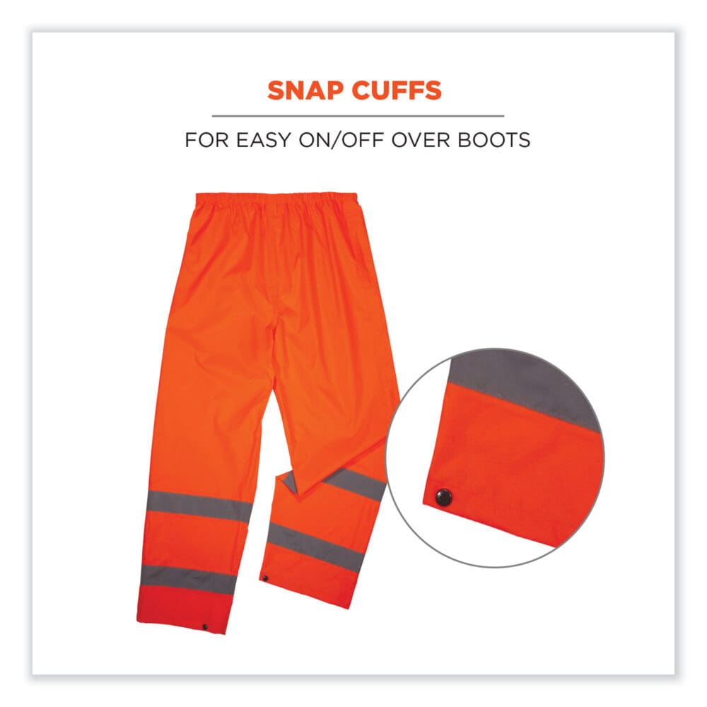 GloWear 8916 Class E Lightweight Hi-Vis Rain Pants, 4X-Large, Orange, Ships in 1-3 Business Days - Image 5