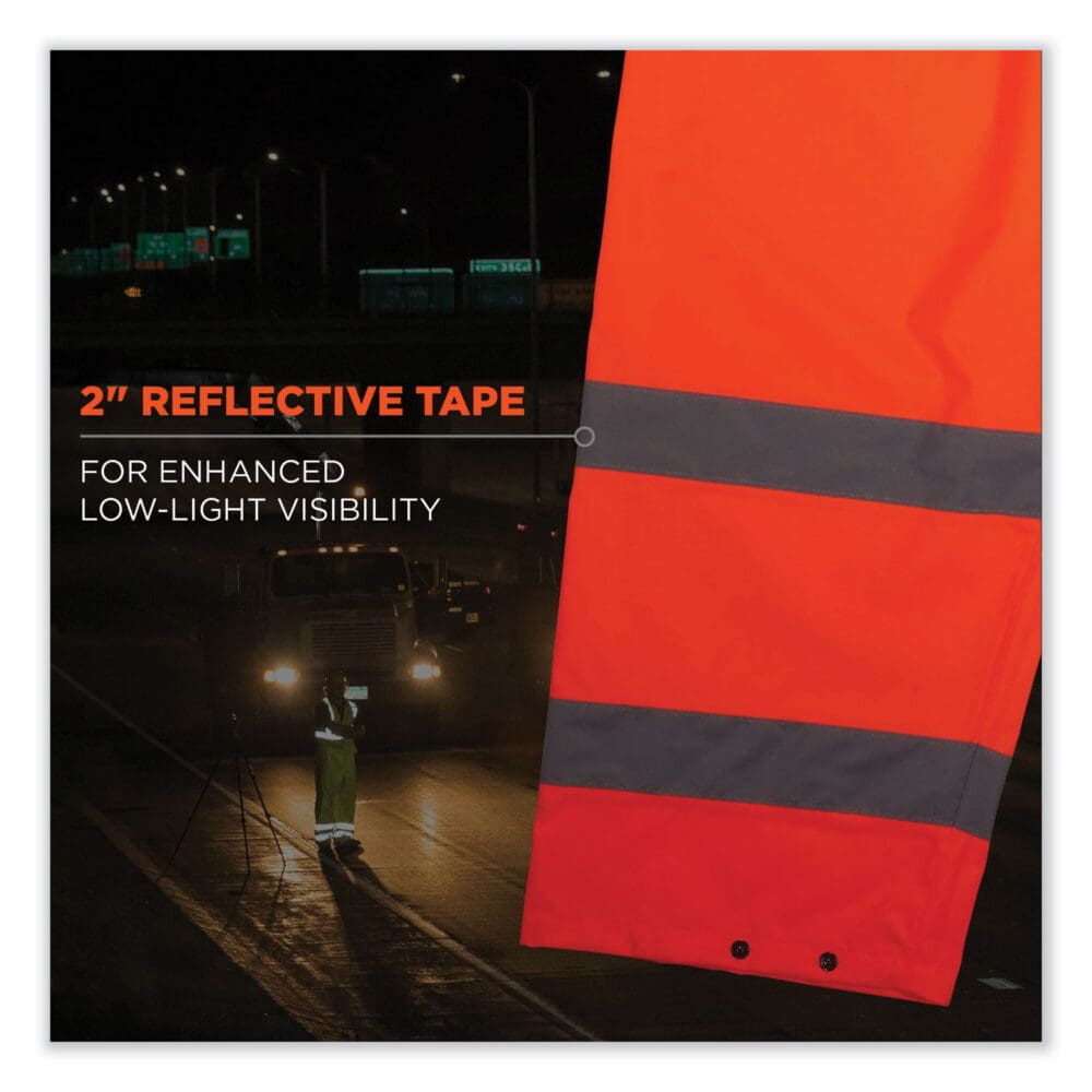 GloWear 8916 Class E Lightweight Hi-Vis Rain Pants, 4X-Large, Orange, Ships in 1-3 Business Days - Image 6