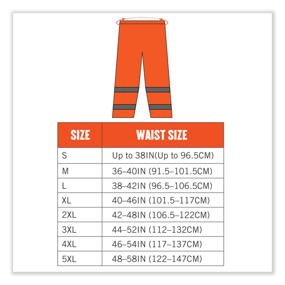 GloWear 8916 Class E Lightweight Hi-Vis Rain Pants, 4X-Large, Orange, Ships in 1-3 Business Days - Image 7