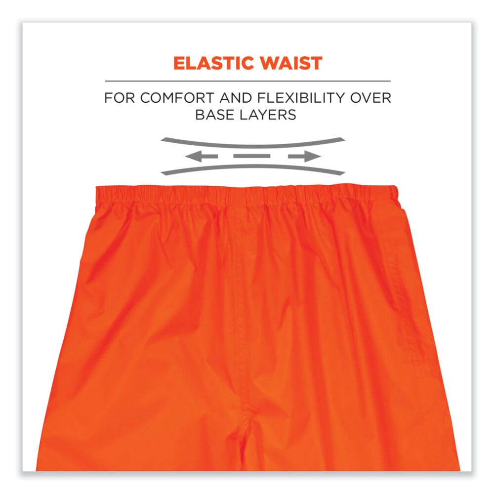 GloWear 8916 Class E Lightweight Hi-Vis Rain Pants, 5X-Large, Orange, Ships in 1-3 Business Days - Image 4