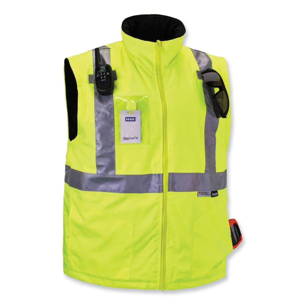 GloWear 8287 Class 2 Hi-Vis Jacket with Removable Sleeves, Medium, Lime, Ships in 1-3 Business Days - Image 3