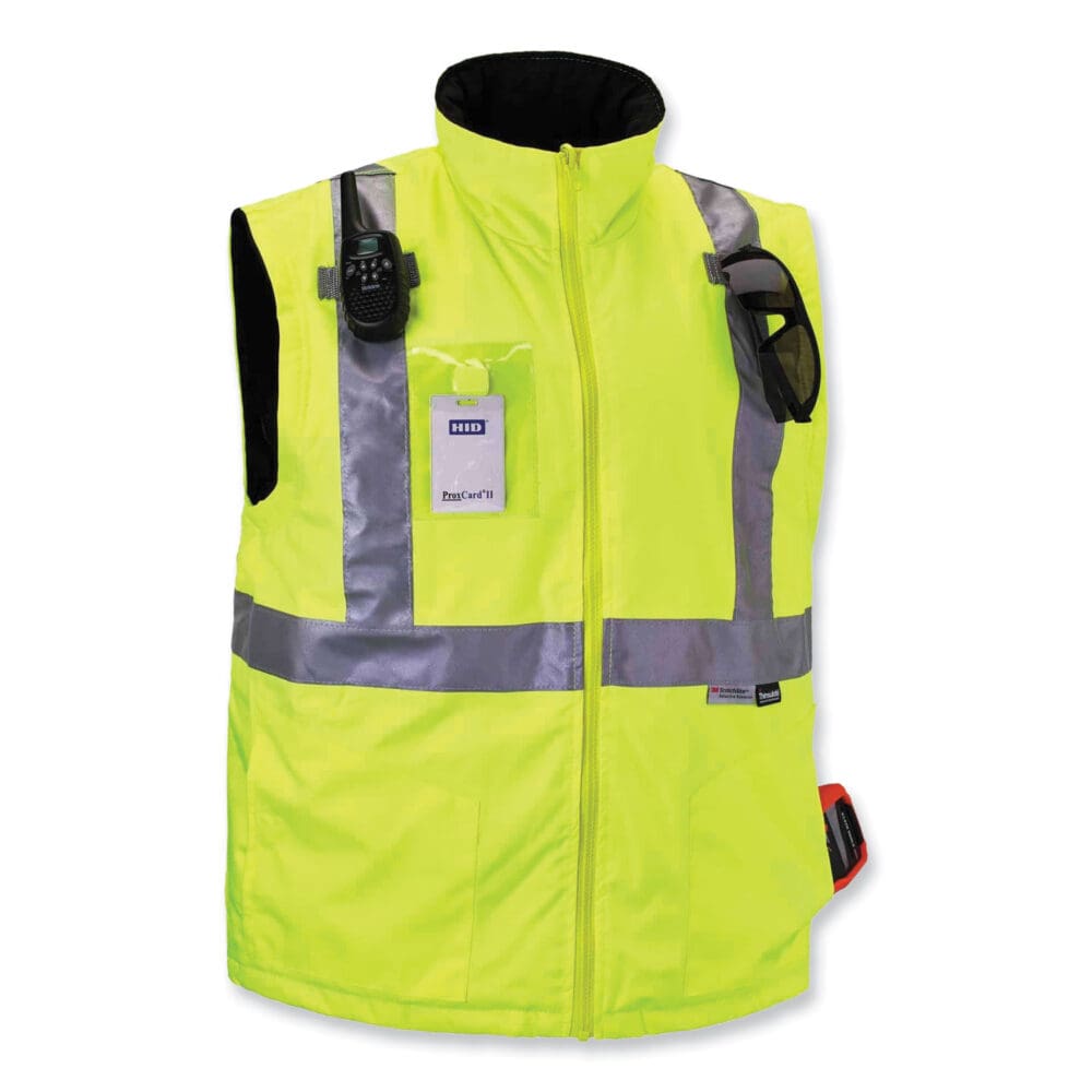 GloWear 8287 Class 2 Hi-Vis Jacket with Removable Sleeves, Large, Lime, Ships in 1-3 Business Days - Image 3