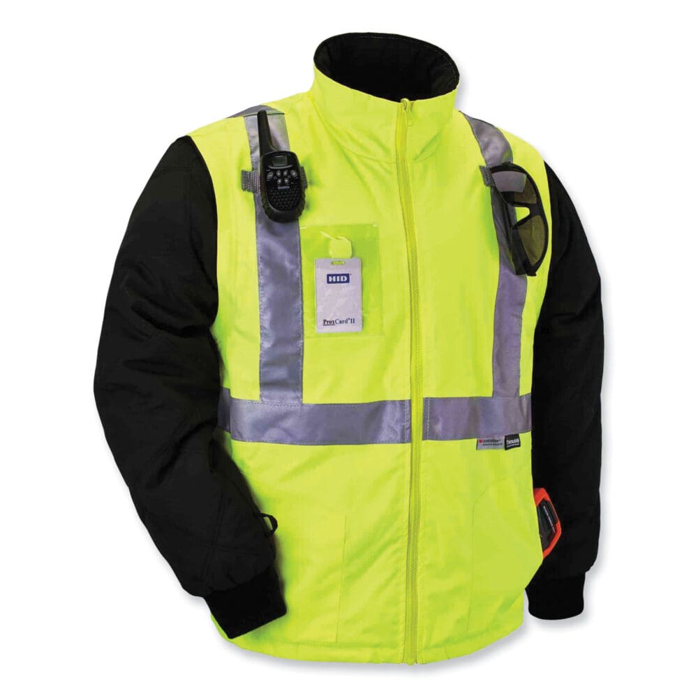 GloWear 8287 Class 2 Hi-Vis Jacket with Removable Sleeves, 3X-Large, Lime, Ships in 1-3 Business Days - Image 2