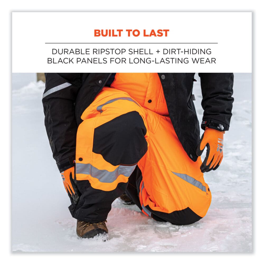 GloWear 8928 Class E Hi-Vis Insulated Bibs, 2X-Large, Lime, Ships in 1-3 Business Days - Image 5
