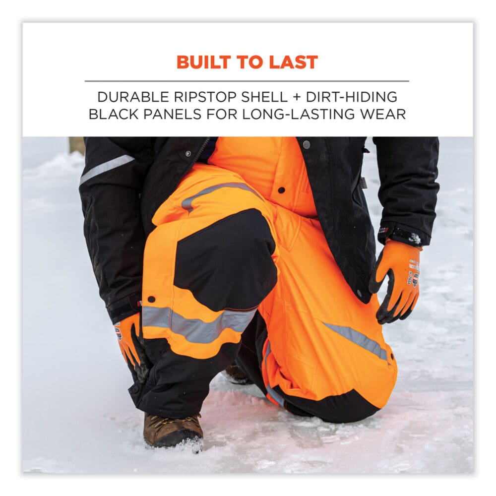 GloWear 8928 Class E Hi-Vis Insulated Bibs, 5X-Large, Lime, Ships in 1-3 Business Days - Image 5