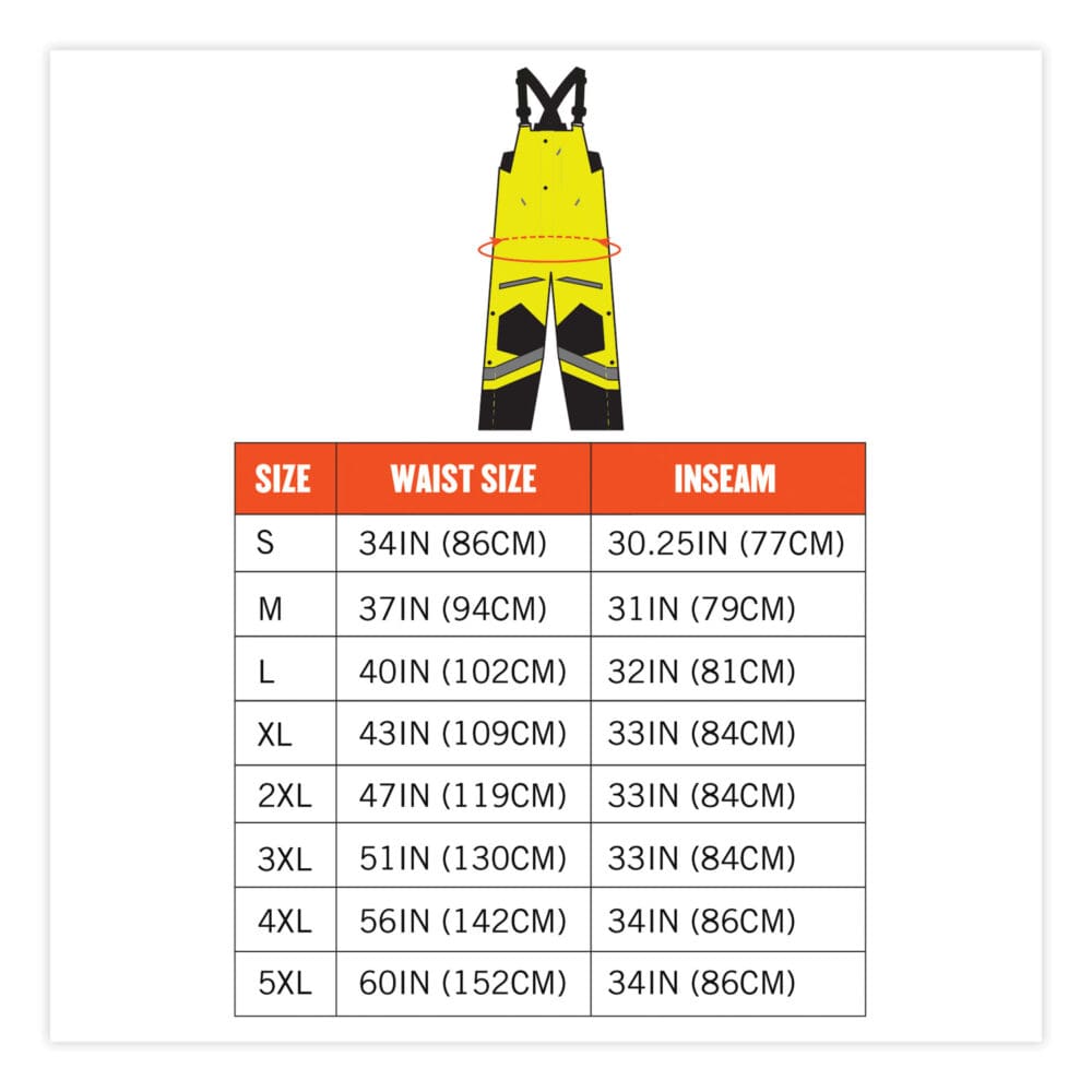 GloWear 8928 Class E Hi-Vis Insulated Bibs, 5X-Large, Lime, Ships in 1-3 Business Days - Image 7