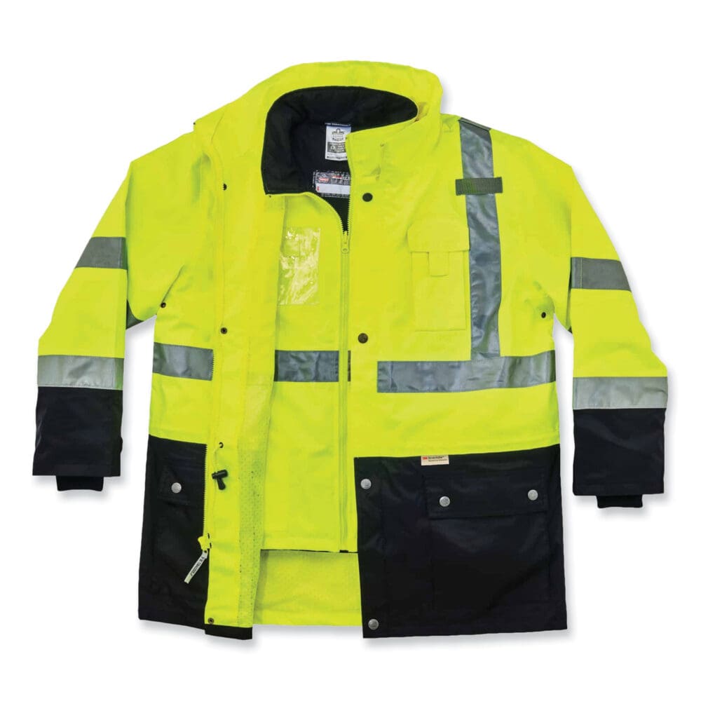 GloWear 8388 Class 3/2 Hi-Vis Thermal Jacket Kit, Small, Lime, Ships in 1-3 Business Days - Image 2