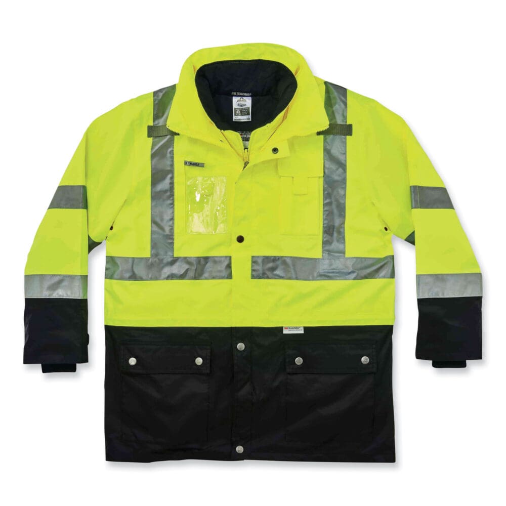 GloWear 8388 Class 3/2 Hi-Vis Thermal Jacket Kit, Large, Lime, Ships in 1-3 Business Days - Image 5