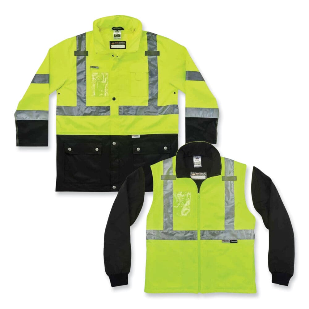 GloWear 8388 Class 3/2 Hi-Vis Thermal Jacket Kit, 2X-Large, Lime, Ships in 1-3 Business Days - Image 6