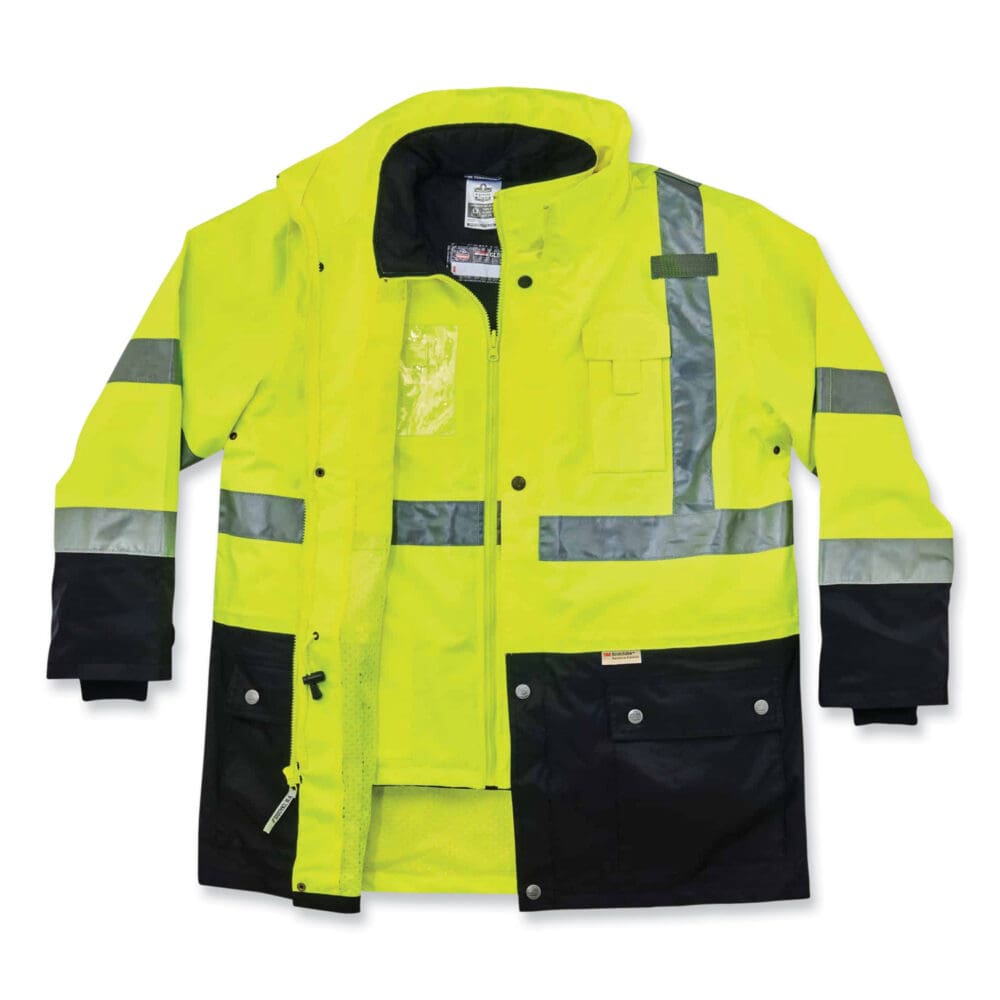 GloWear 8388 Class 3/2 Hi-Vis Thermal Jacket Kit, 4X-Large, Lime, Ships in 1-3 Business Days - Image 2