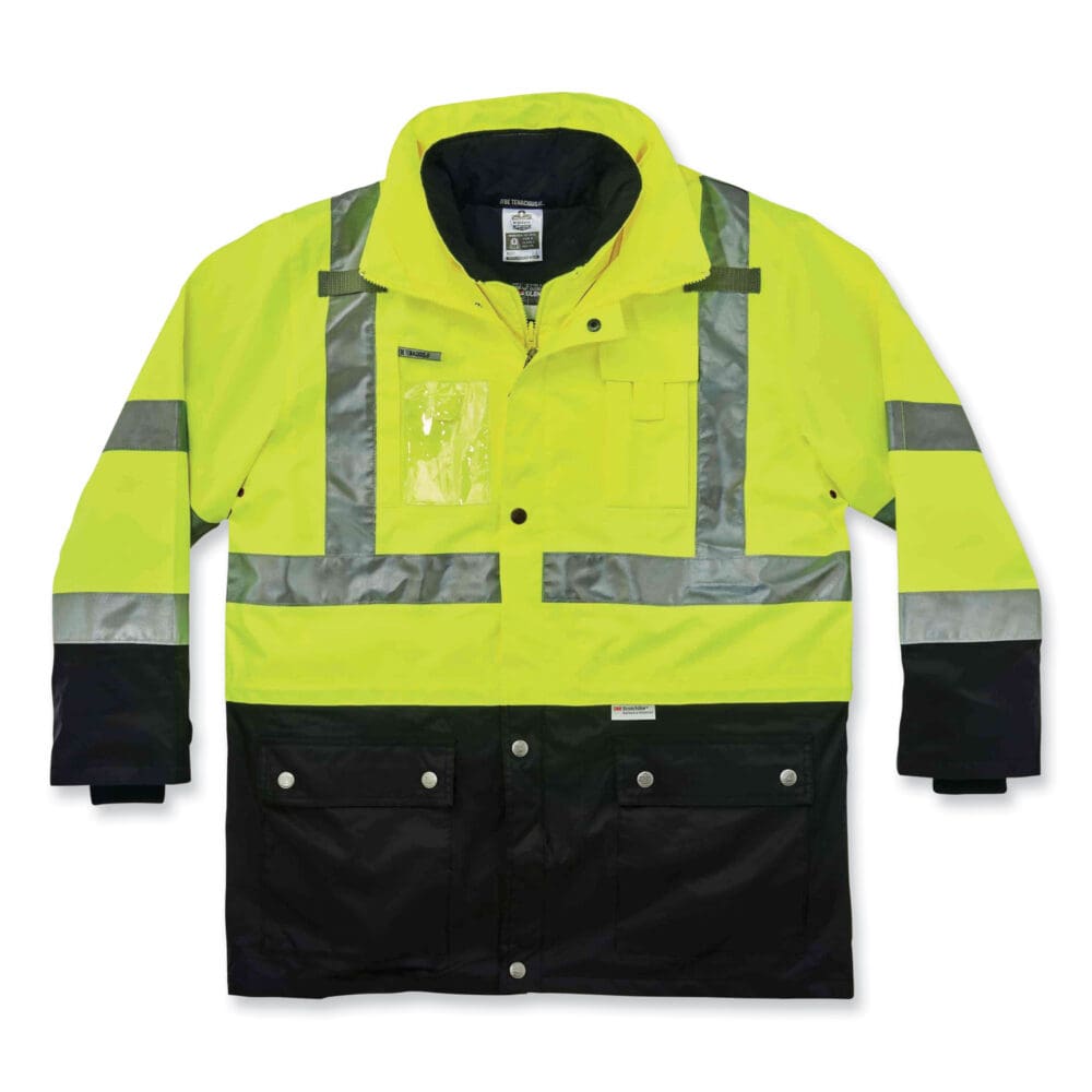 GloWear 8388 Class 3/2 Hi-Vis Thermal Jacket Kit, 4X-Large, Lime, Ships in 1-3 Business Days - Image 5