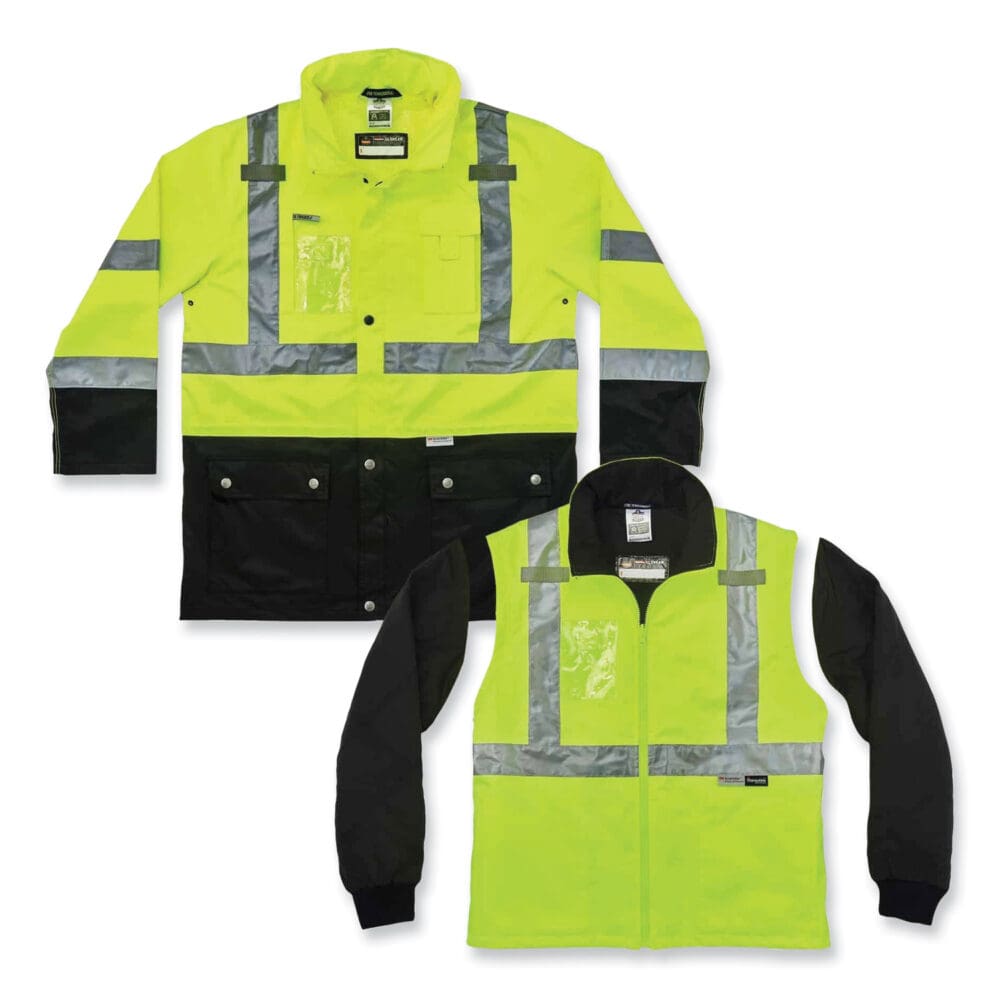 GloWear 8388 Class 3/2 Hi-Vis Thermal Jacket Kit, 5X-Large, Lime, Ships in 1-3 Business Days - Image 6