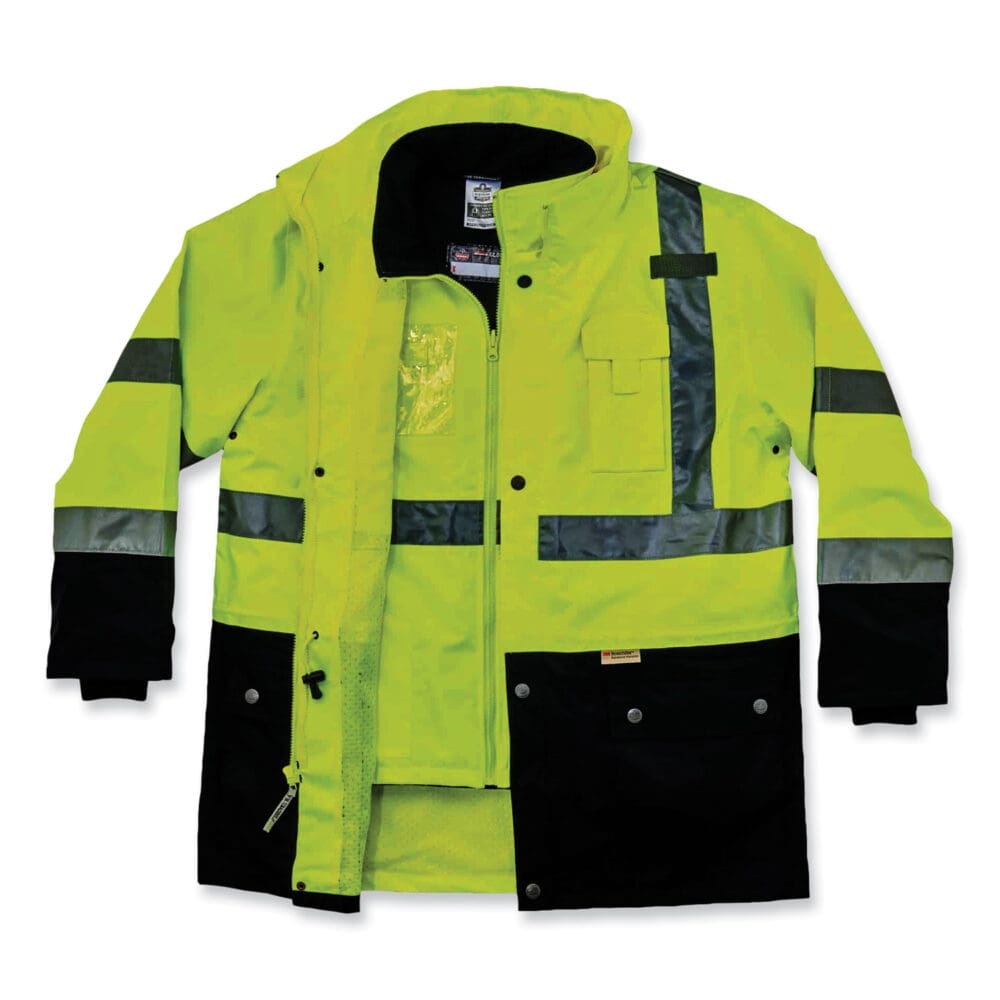 GloWear 8388 Class 3/2 Hi-Vis Thermal Jacket Kit, 5X-Large, Lime, Ships in 1-3 Business Days - Image 2