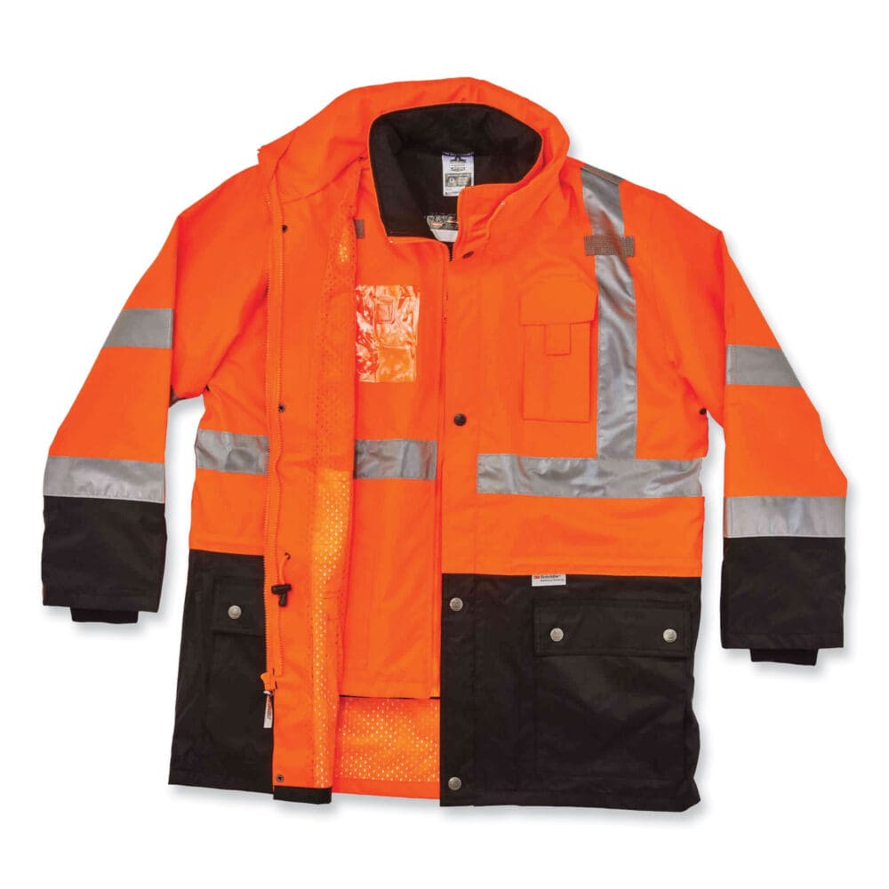 GloWear 8388 Class 3/2 Hi-Vis Thermal Jacket Kit, Medium, Orange, Ships in 1-3 Business Days - Image 3