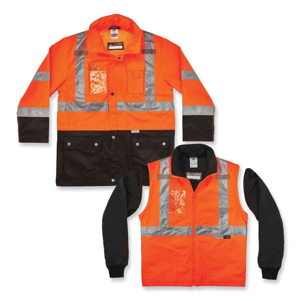 GloWear 8388 Class 3/2 Hi-Vis Thermal Jacket Kit, Large, Orange, Ships in 1-3 Business Days - Image 2