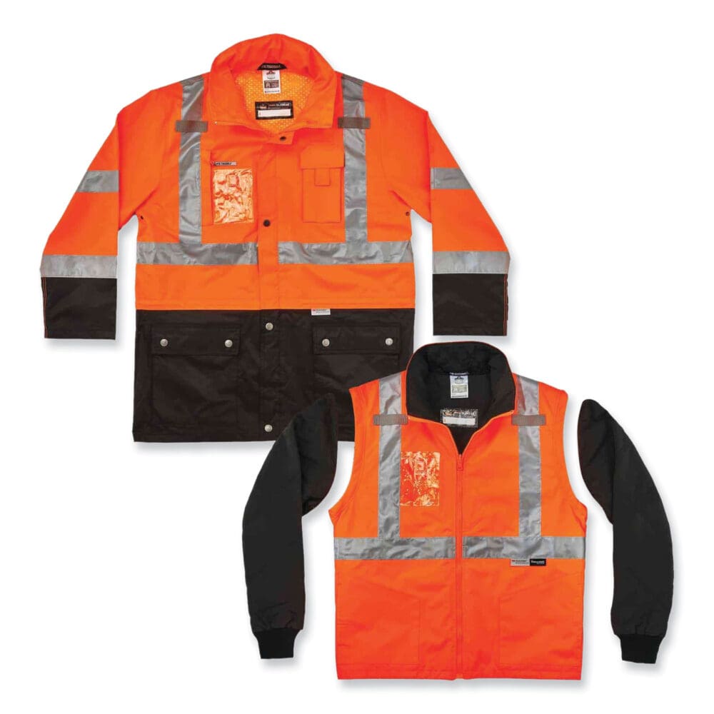 GloWear 8388 Class 3/2 Hi-Vis Thermal Jacket Kit, X-Large, Orange, Ships in 1-3 Business Days - Image 2