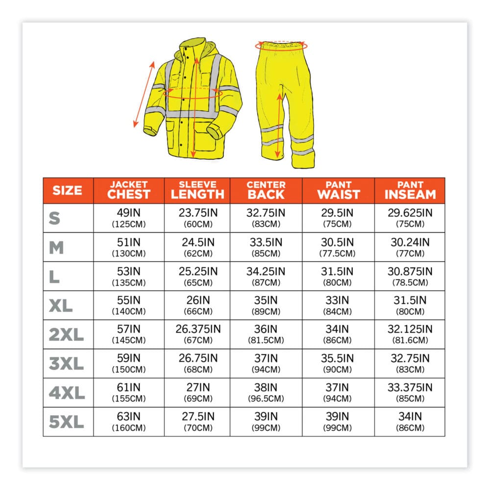 GloWear 8376K Lightweight HV Rain Suit, 2X-Large, Lime, Ships in 1-3 Business Days - Image 5
