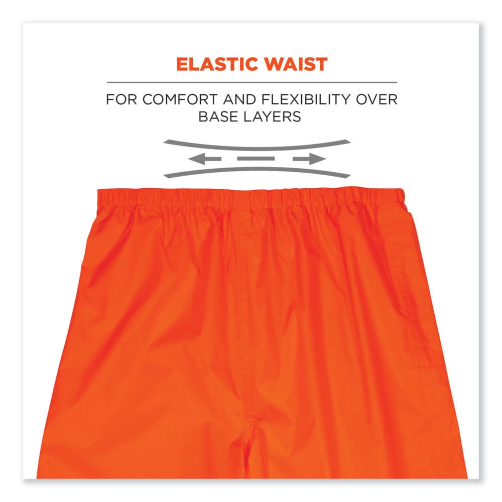 GloWear 8916 Class E Lightweight Hi-Vis Rain Pants, Small, Orange, Ships in 1-3 Business Days - Image 4