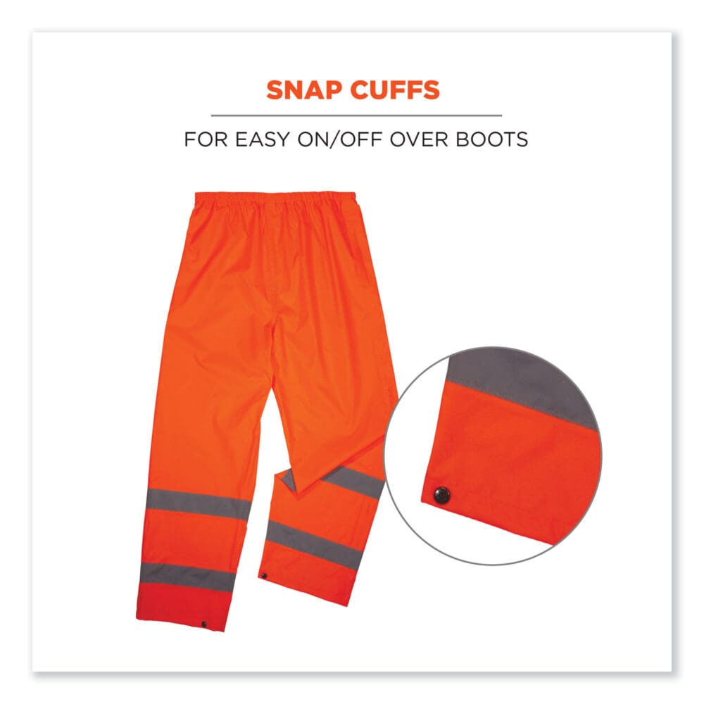 GloWear 8916 Class E Lightweight Hi-Vis Rain Pants, Small, Orange, Ships in 1-3 Business Days - Image 5