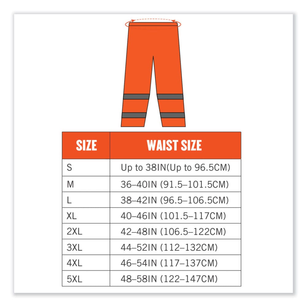 GloWear 8916 Class E Lightweight Hi-Vis Rain Pants, Medium, Orange, Ships in 1-3 Business Days - Image 6
