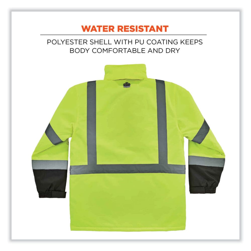 GloWear 8384 Class 3 Hi-Vis Quilted Thermal Parka, 2X-Large, Lime, Ships in 1-3 Business Days - Image 7