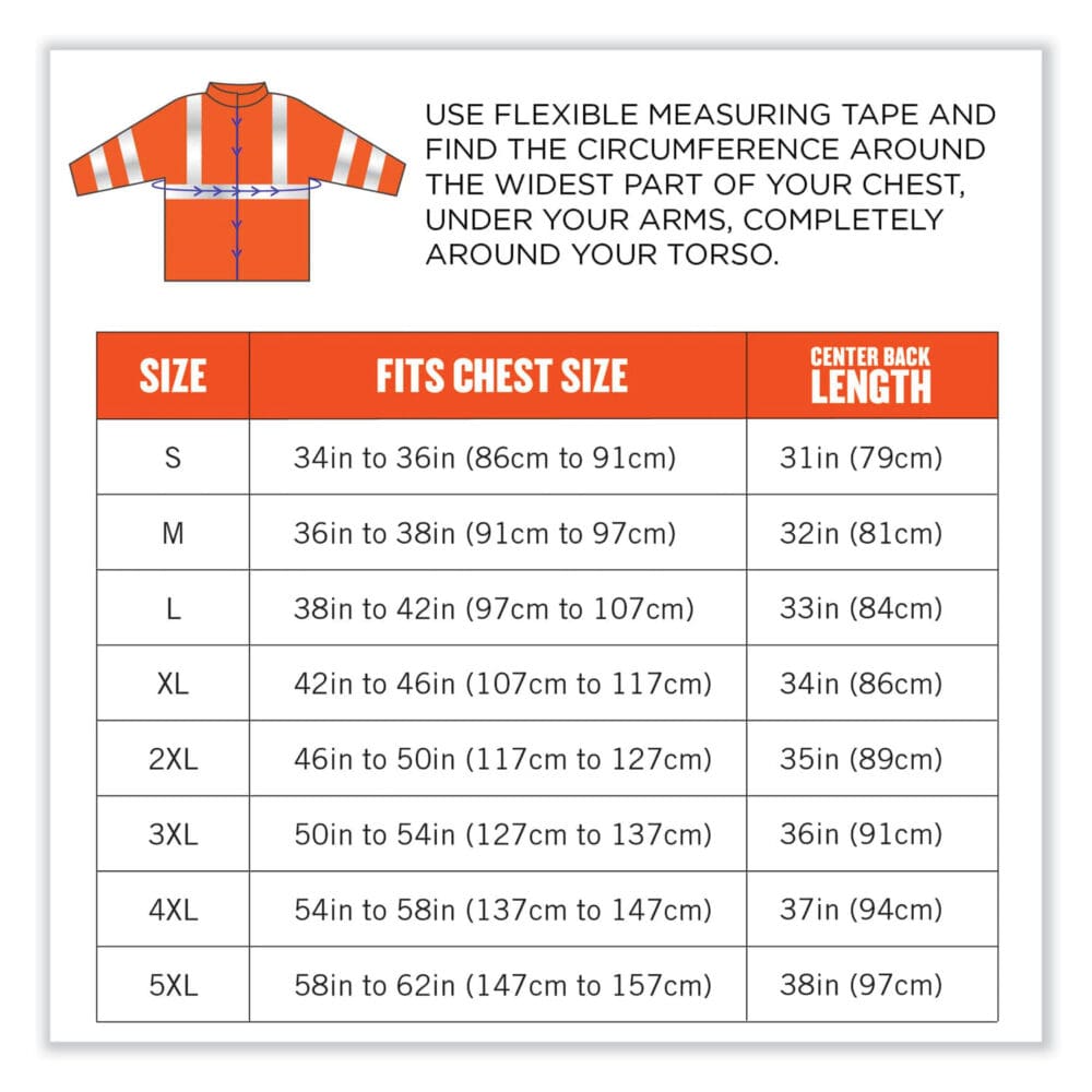 GloWear 8384 Class 3 Hi-Vis Quilted Thermal Parka, 3X-Large, Orange, Ships in 1-3 Business Days - Image 7