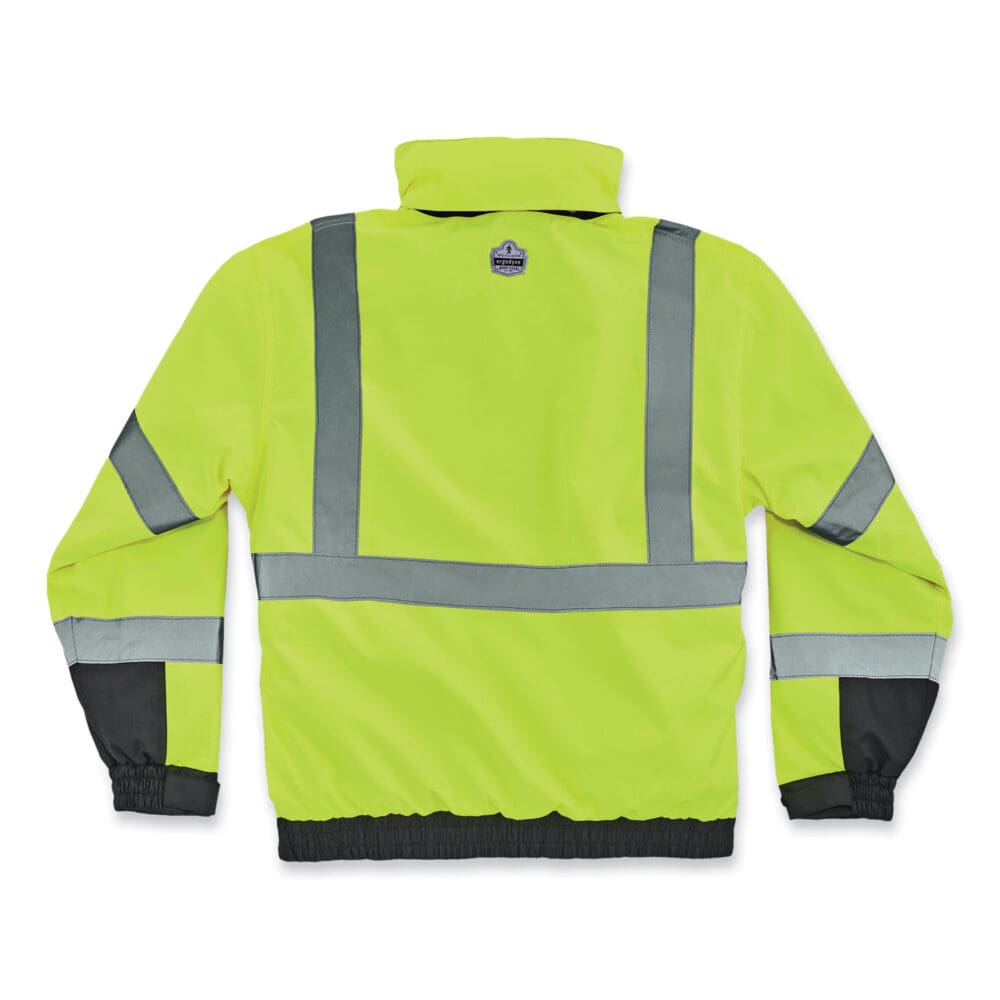 GloWear 8381 Class 3 Hi-Vis 4-in-1 Quilted Bomber Jacket, Lime, Small, Ships in 1-3 Business Days - Image 2