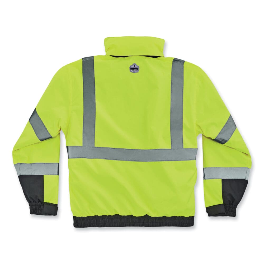 GloWear 8381 Class 3 Hi-Vis 4-in-1 Quilted Bomber Jacket, Lime, Large, Ships in 1-3 Business Days - Image 8