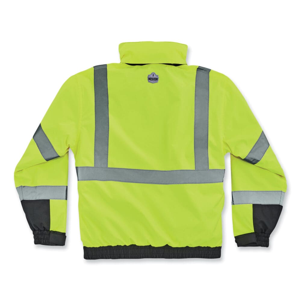 GloWear 8381 Class 3 Hi-Vis 4-in-1 Quilted Bomber Jacket, Lime, X-Large, Ships in 1-3 Business Days - Image 2