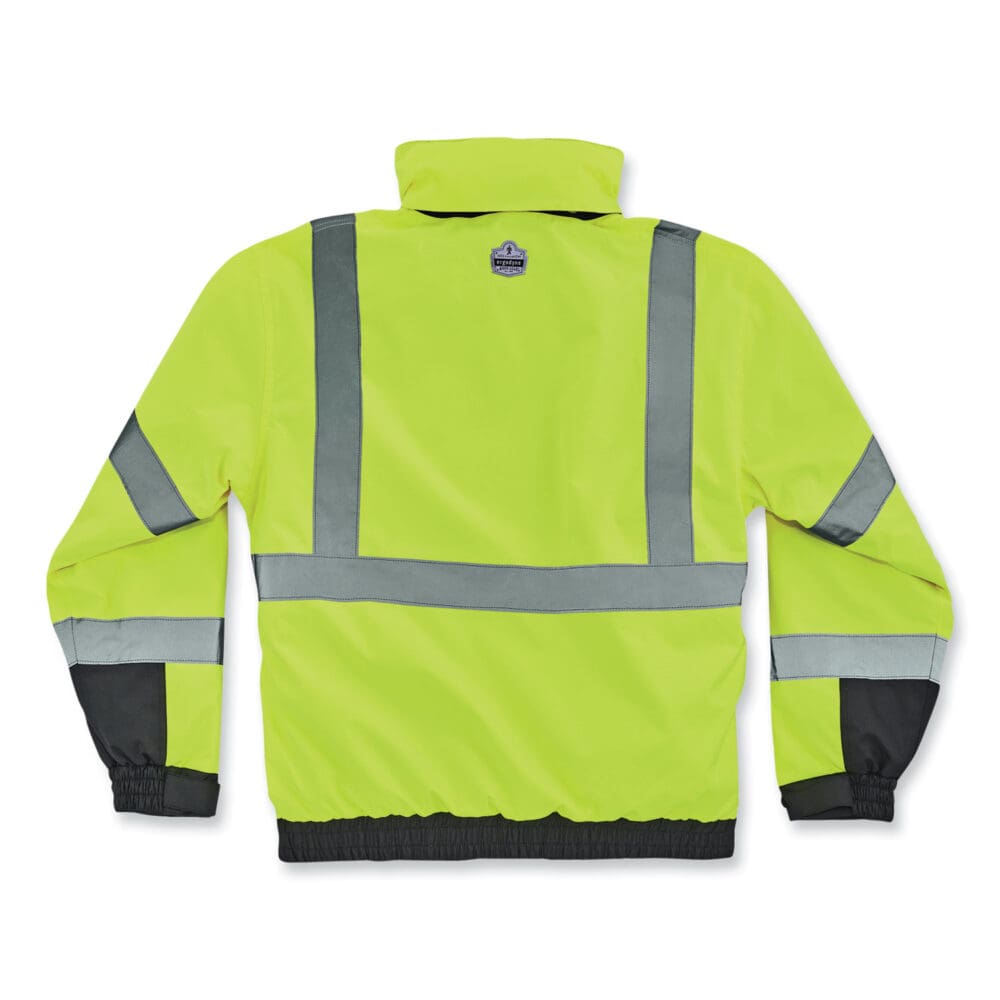 GloWear 8381 Class 3 Hi-Vis 4-in-1 Quilted Bomber Jacket, Lime, 3X-Large, Ships in 1-3 Business Days - Image 8