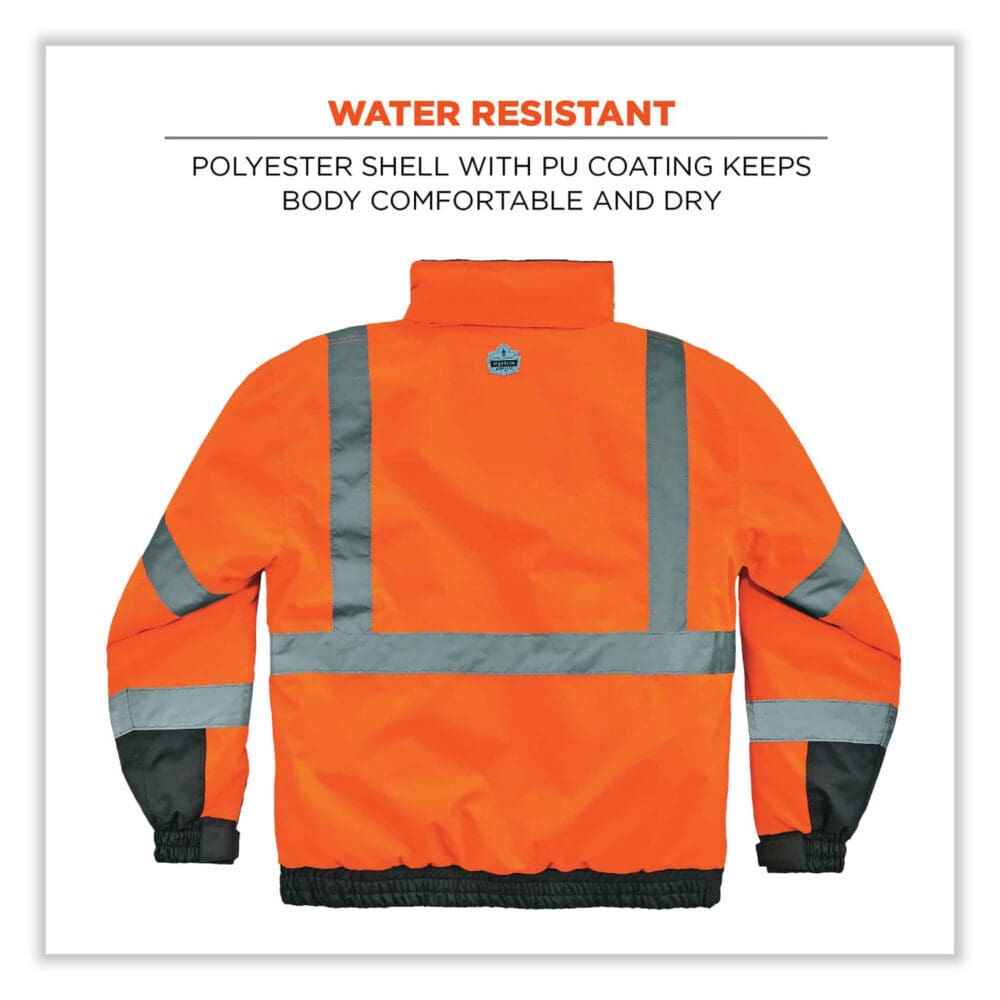 GloWear 8377 Class 3 Hi-Vis Quilted Bomber Jacket, Orange, Small, Ships in 1-3 Business Days - Image 7