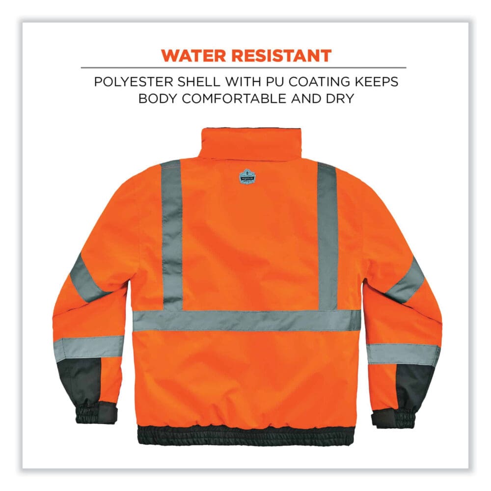 GloWear 8377 Class 3 Hi-Vis Quilted Bomber Jacket, Orange, 2X-Large, Ships in 1-3 Business Days - Image 2