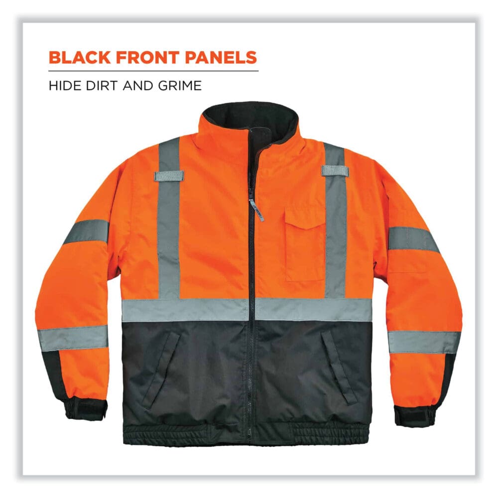 GloWear 8377 Class 3 Hi-Vis Quilted Bomber Jacket, Orange, 3X-Large, Ships in 1-3 Business Days - Image 5