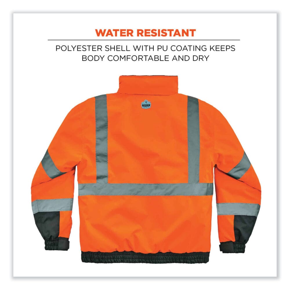 GloWear 8377 Class 3 Hi-Vis Quilted Bomber Jacket, Orange, 5X-Large, Ships in 1-3 Business Days - Image 7