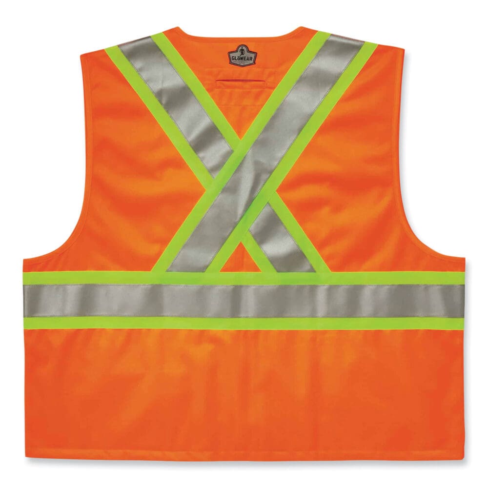 GloWear 8235ZX Class 2 Two-Tone X-Back Vest, Polyester, 4X-Large/5X-Large, Orange, Ships in 1-3 Business Days - Image 5