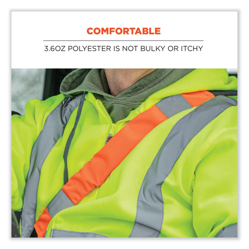 GloWear 8004 Hi-Vis Seat Belt Cover, 6" x 18.5", Lime, Ships in 1-3 Business Days - Image 4