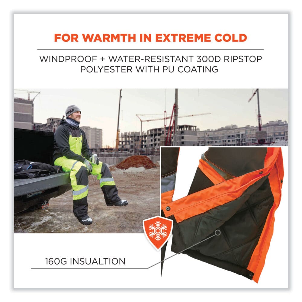 GloWear 8928 Class E Hi-Vis Insulated Bibs, 4X-Large, Orange, Ships in 1-3 Business Days - Image 3