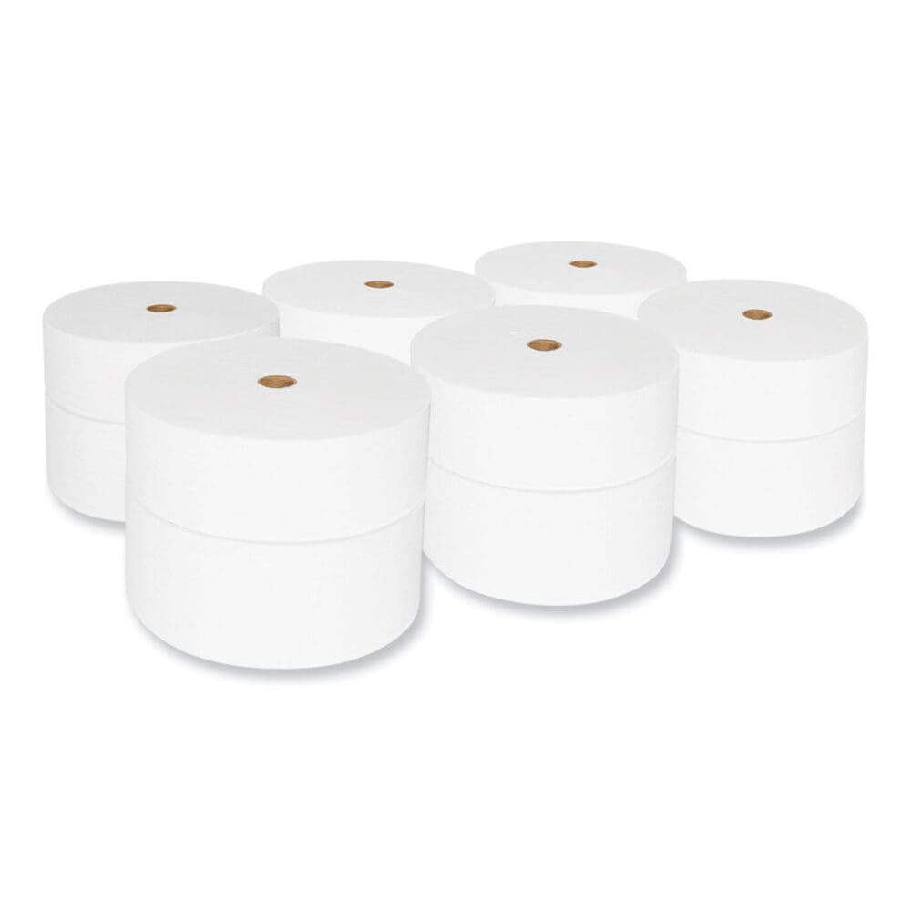 Small Core Bath Tissue, Septic Safe, 2-Ply, White, 1,200 Sheets/Roll, 12 Rolls/Carton - Image 2