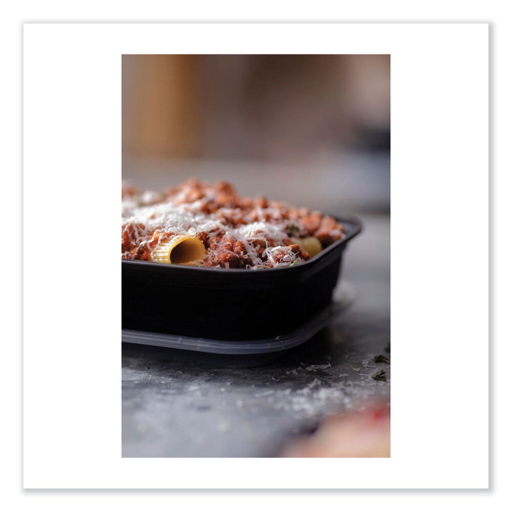 EarthChoice Versa2Go Microwaveable Container, 36 oz, 8.4 x 5.6 x 2, Black/Clear, Plastic, 150/Carton - Image 6