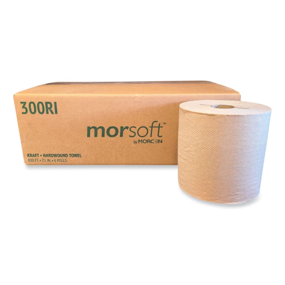 Morsoft Controlled Towels, I-Notch, 1-Ply, 7.5" x 800 ft, Kraft, 6 Rolls/Carton - Image 4