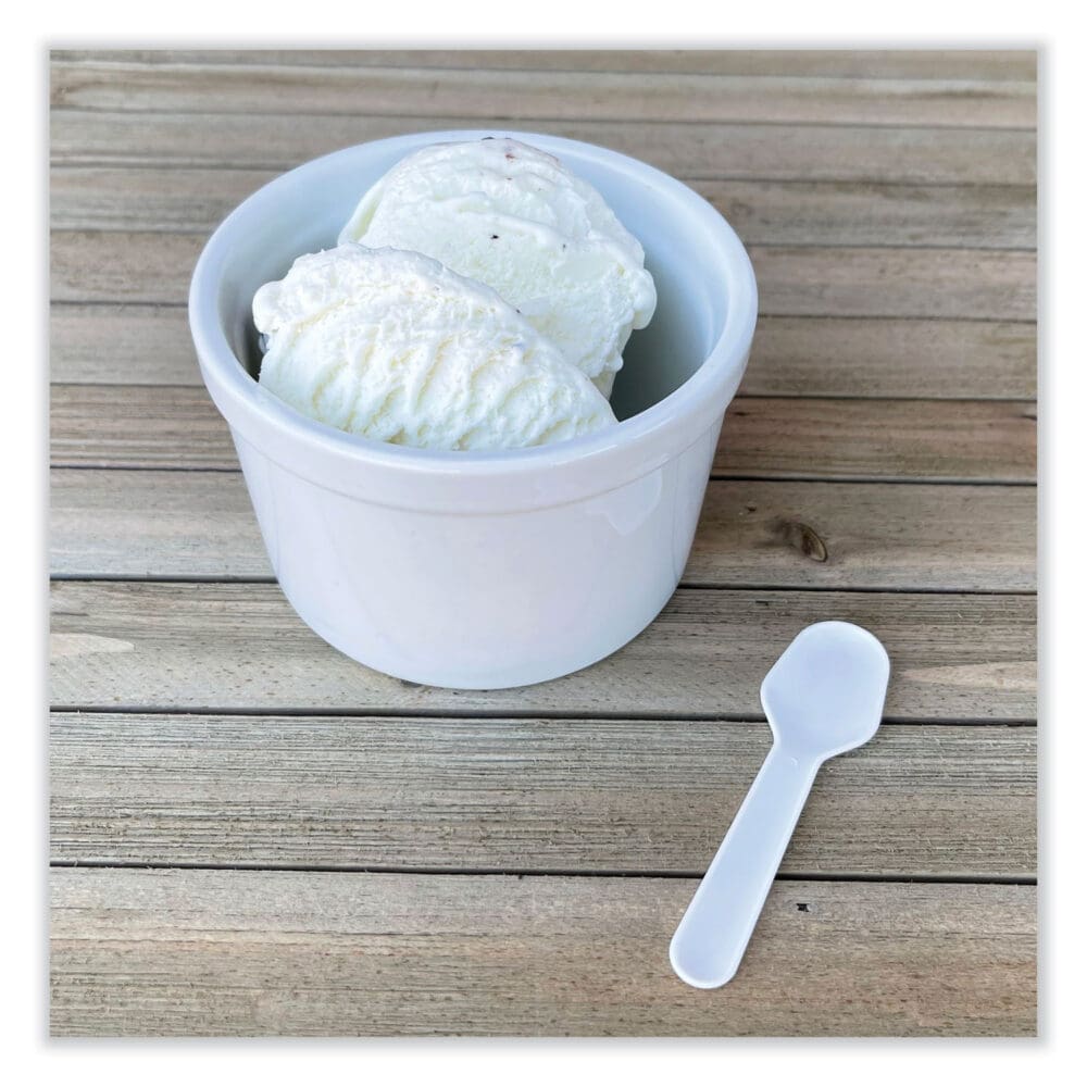 Heavyweight Polypropylene Cutlery, Tasting Spoon, White, 3,000/Carton - Image 4