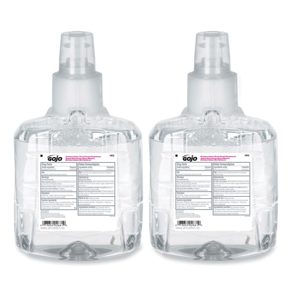 Antibacterial Foam Hand Wash Refill, For LTX-12 Dispenser, Plum Scent, 1,200 mL Refill, 2/Carton - Image 4