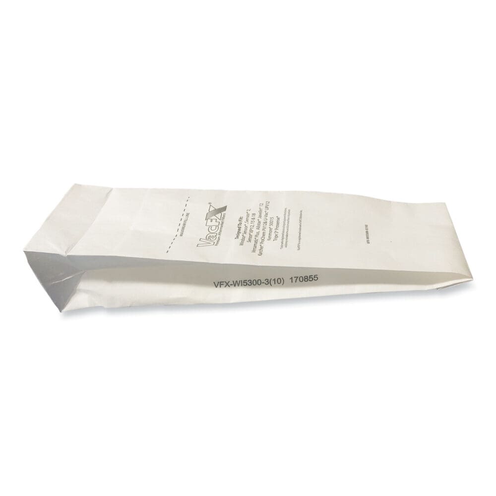 Vacuum Filter Bags Designed to Fit Allstar Javelin 12'' Series/Windsor Sensor S/S2/XP/Veramatic Plus, 100/Carton - Image 2