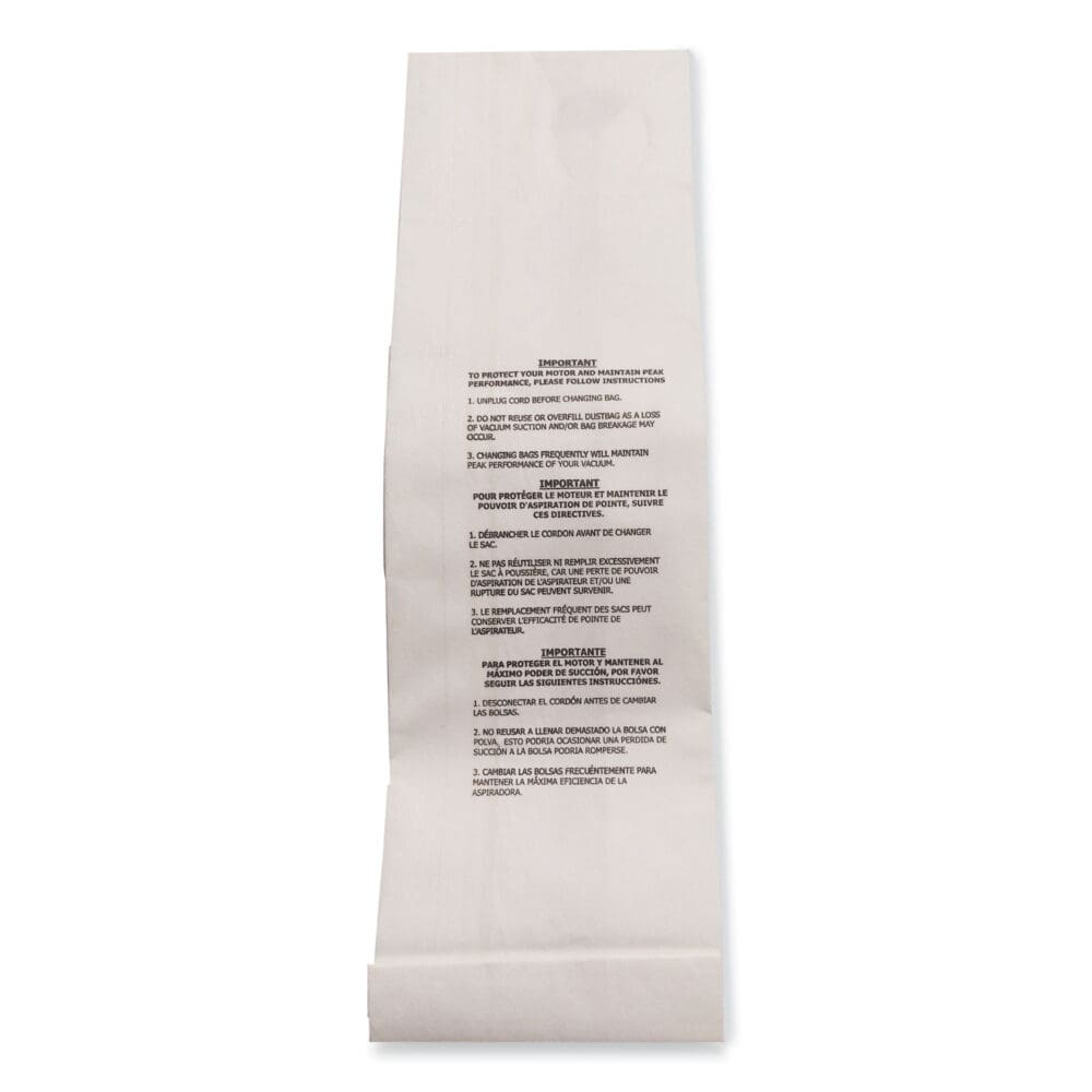 Vacuum Filter Bags Designed to Fit Allstar Javelin 12'' Series/Windsor Sensor S/S2/XP/Veramatic Plus, 100/Carton - Image 3