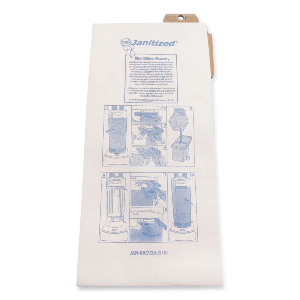 Vacuum Filter Bags Designed to Fit Karcher/Tornado CV30/1, CV38/1, CV48/2, 100/Carton - Image 3
