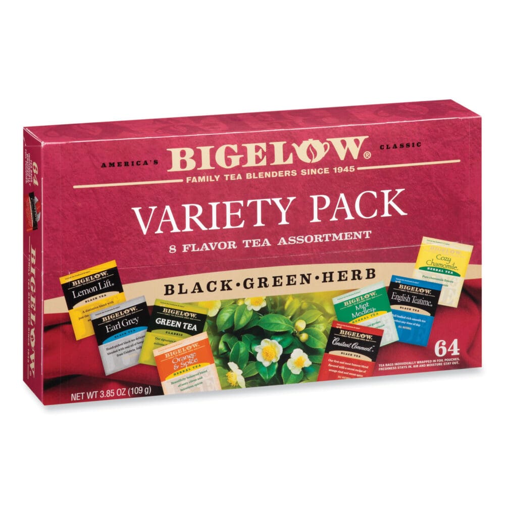 Variety Pack Assorted Tea Bags, Individually Wrapped, 64 Tea Bags/Box - Image 2