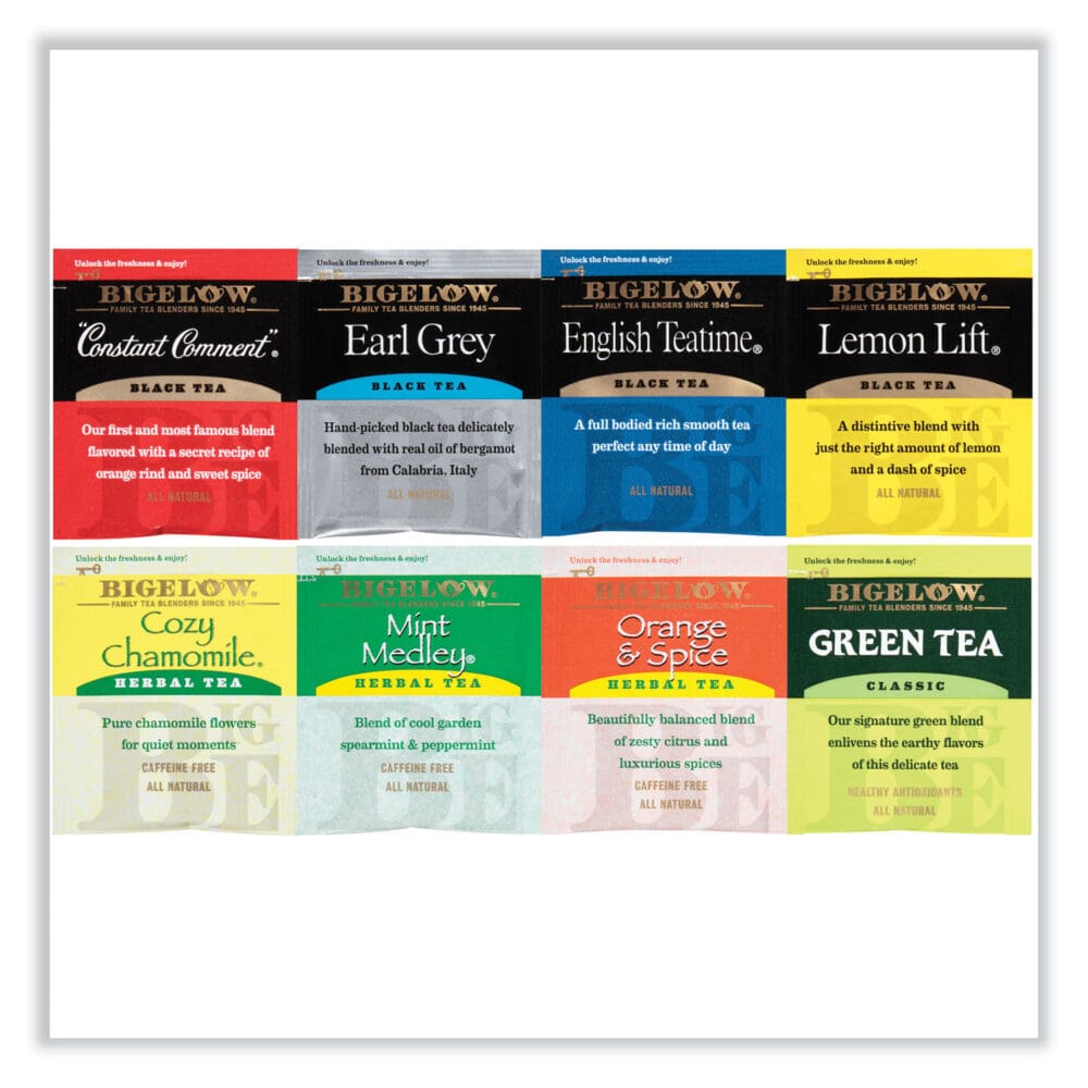 Variety Pack Assorted Tea Bags, Individually Wrapped, 64 Tea Bags/Box - Image 3