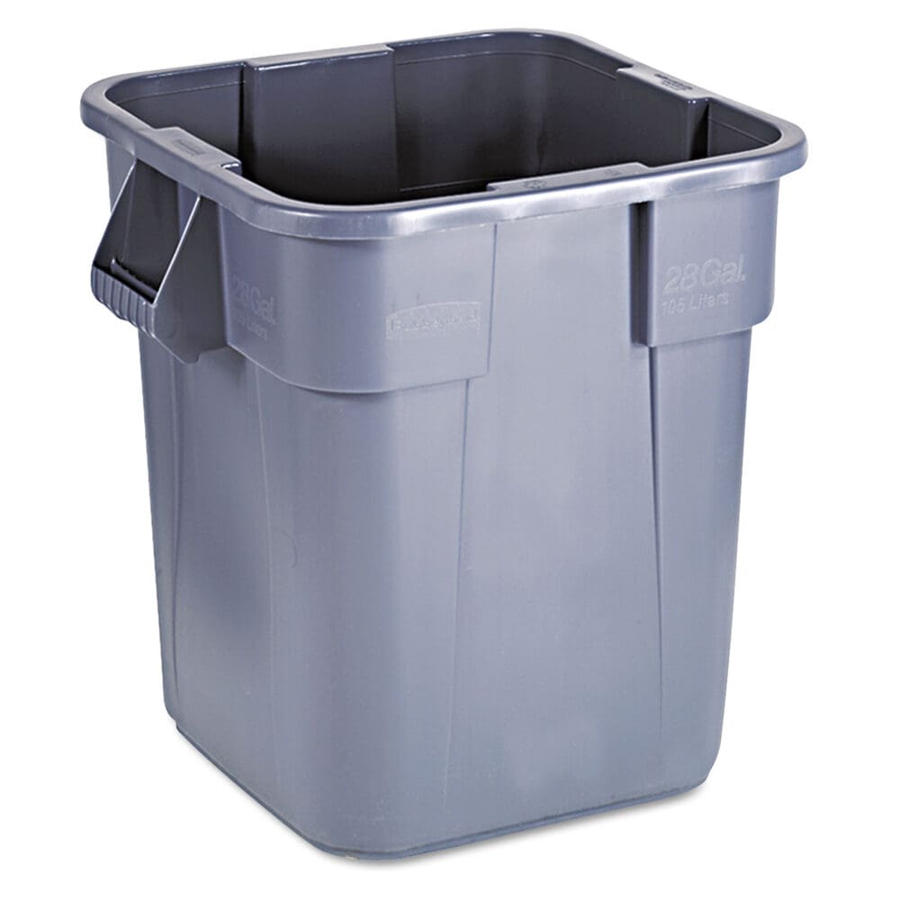 Square Brute Container, 28 gal, Polyethylene, Gray - Image 3