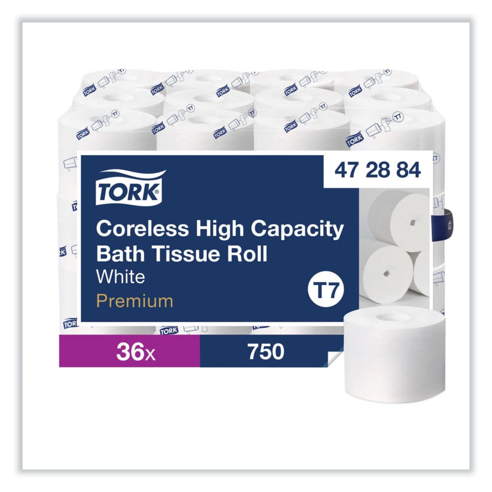 Coreless High Capacity Bath Tissue, 2-Ply, White, 750 Sheets/Roll, White, 36/Carton - Image 2
