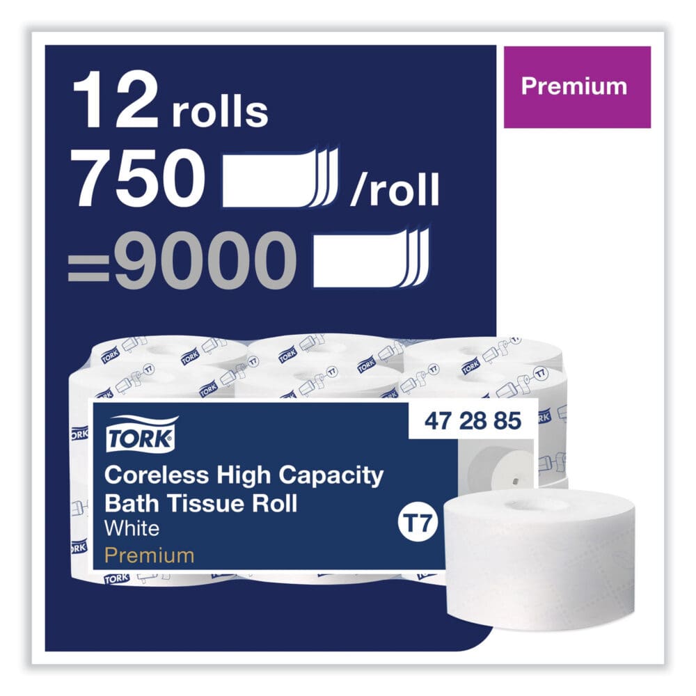 Coreless High Capacity Bath Tissue, 2-Ply, White, 750 Sheets/Roll, White, 12/Carton - Image 2